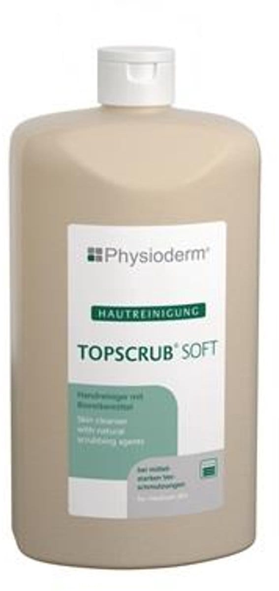 Handreiniger TOPSCRUB® SOFT 500ml microplasticvrij 500ml harde fles PHYSIODERM