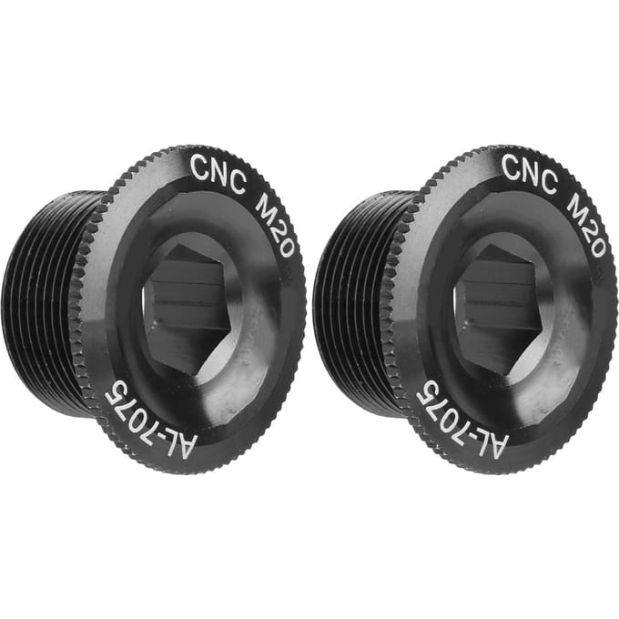 2 Stuks Mountainbike Crankarm Bevestigingsbouten Aluminiumlegering Crankstel Schroefdop Deksel M20 Zwart gray