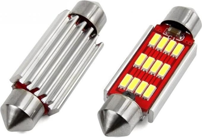 Dome - 41mm LED - CANBUS - 12SMD - 4014 - 12/24V - 2 stuks