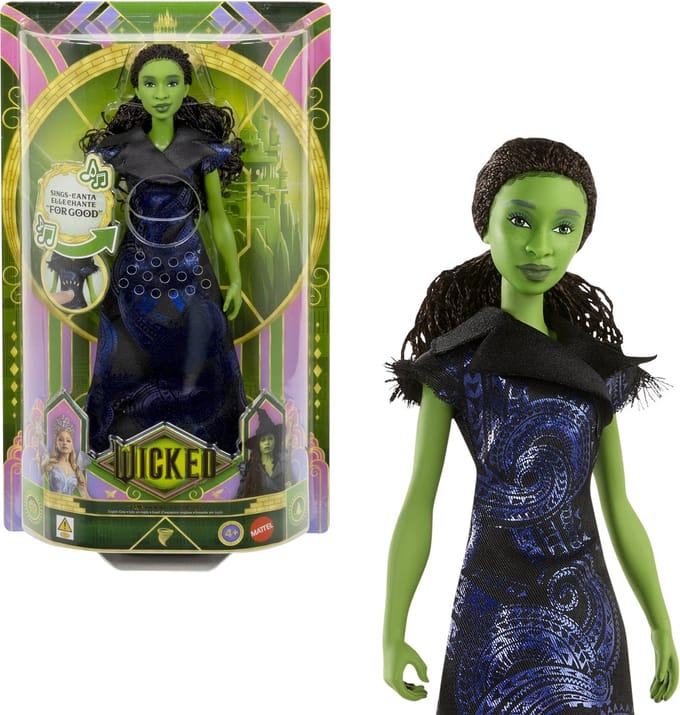 Wicked For Good zingende Elphaba Pop - Zingt 'For Good' - Zingende Modepop