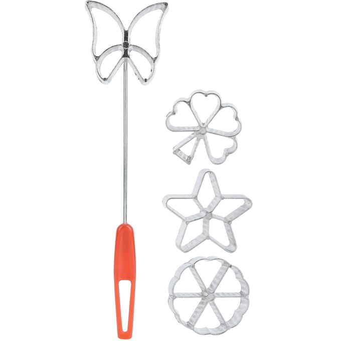 4 Stuks Cake Printen Gebak Vormen Koekjes Dessert Maker Wafel Model Set Bakaccessoires white
