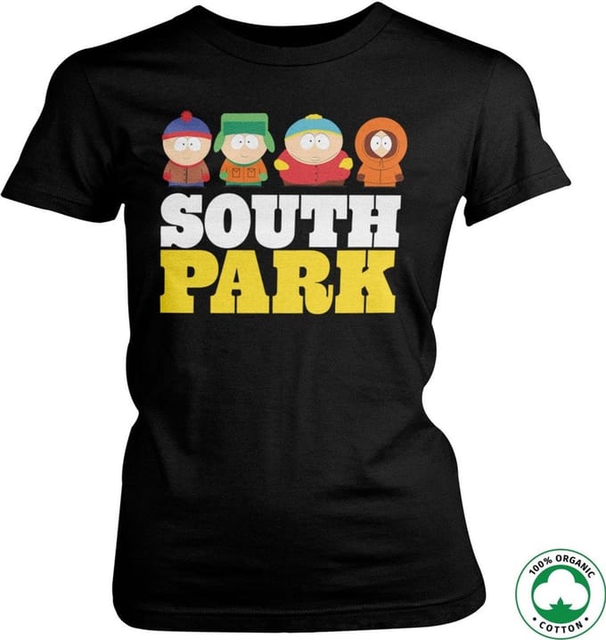 South Park Organic Girly T-shirt voor dames, zwart