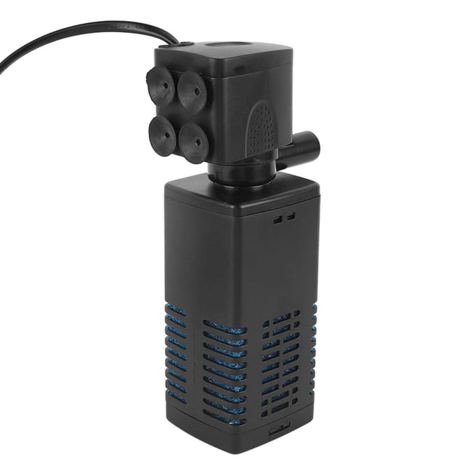Aquarium Onderwaterpomp Multifunctioneel Efficiënt 3-in-1 Zuurstofvoorziening Vis Aquarium Filterpomp black