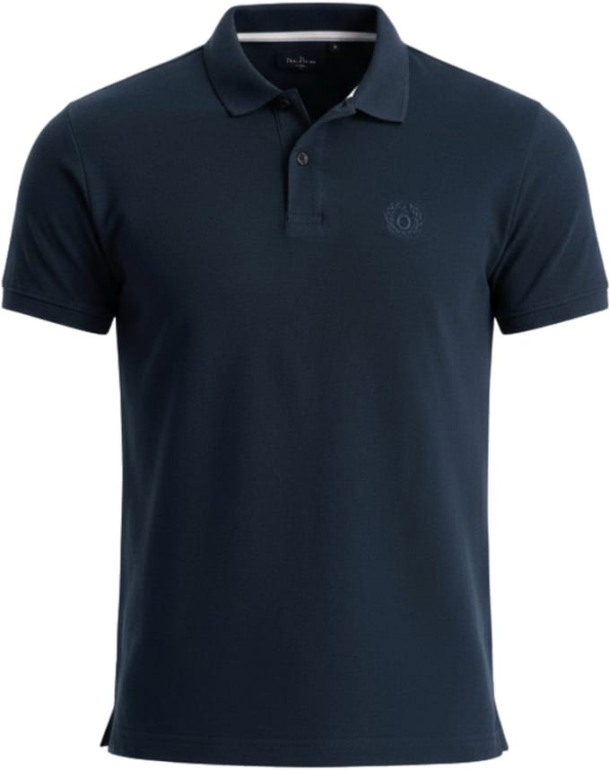OMBRE Polo - Regular Fit - Katoen - Korte Mouw Marine S