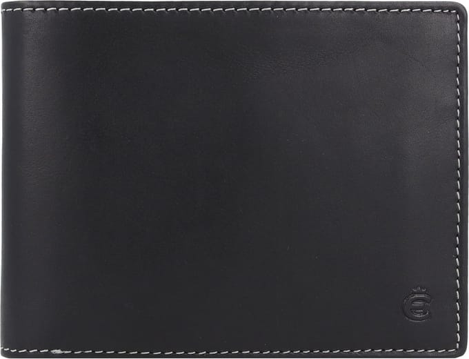 Esquire Leren Portemonnee Dallas Wallet 16 CC Black Zwart