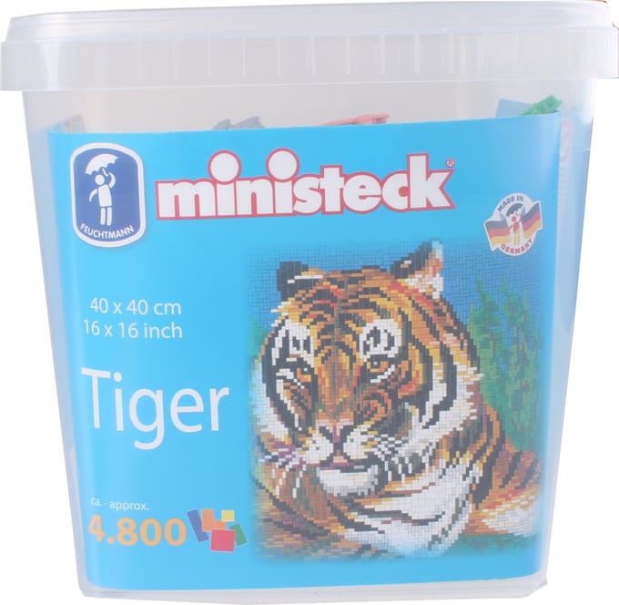 Ministeck Tijger XXL Eimer - Knutselproject voor kinderen vanaf 6 jaar