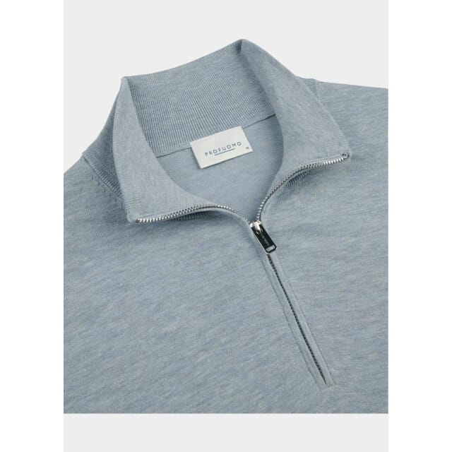 Profuomo Half Zip Pullover Tencel Blue  M