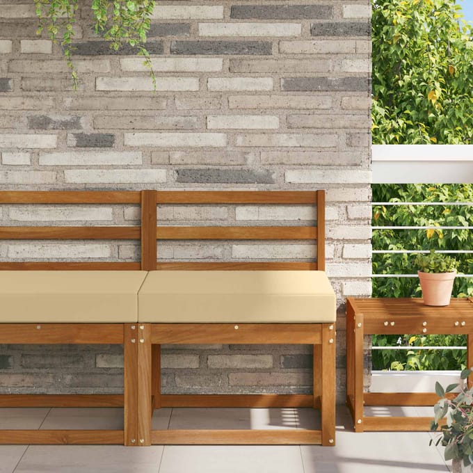 vidaXL - Buitenbankkussen - Polyester - Beige - 60 - x - 60 - cm