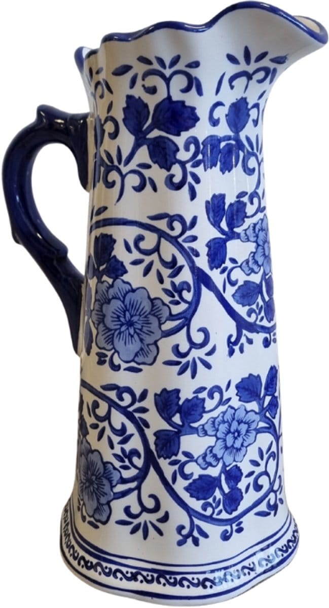 Klassiek Delftsblauwe schenkkan - hoogte 31cm