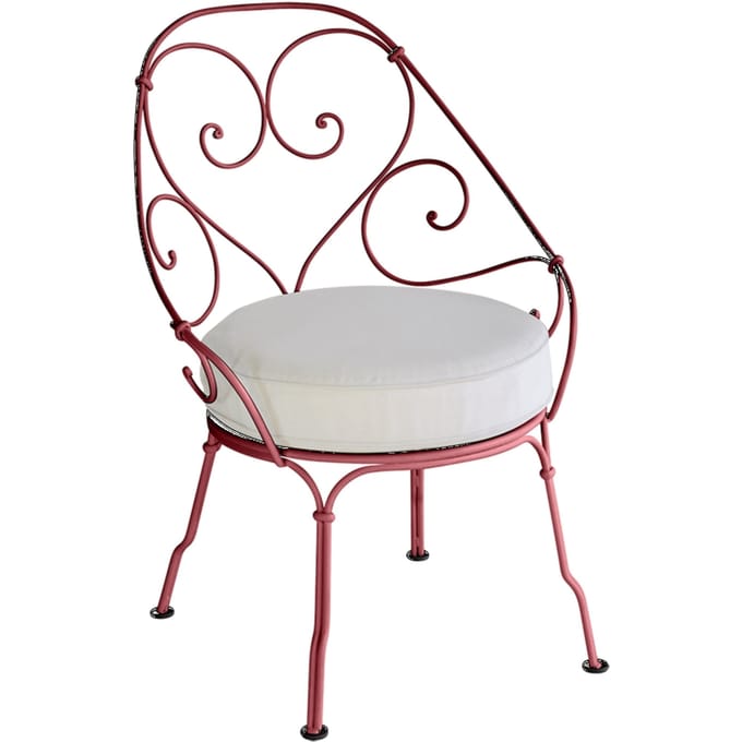 Fermob - 1900 Fauteuil Cabriolet - 43 chili - grijswit - rood