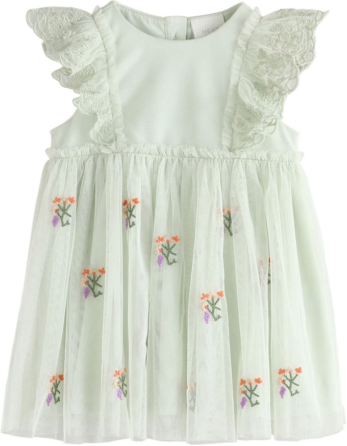 Next - Meisjes - Mesh babyjurk - Groen