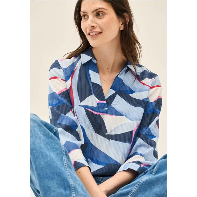 Lange overhemdblouse met print