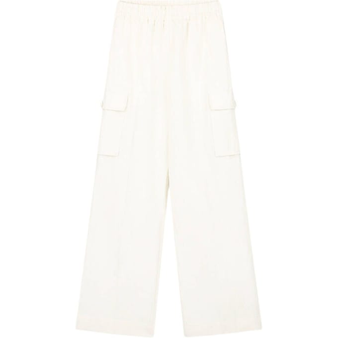 ØlÅf Cotton Linen Cargo Pants Cargo Off White W210401