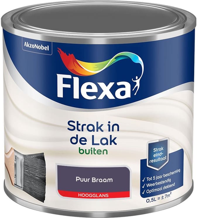 Flexa - Strak In De Lak Buitenlak Hoogglans - Puur Braam - Mengverf - 500 Ml