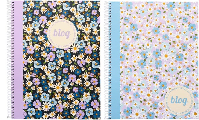 Ancor spiraalblok - B'LOG FLOWERS - formaat A4 - met ruit 5mm - 2 stuks