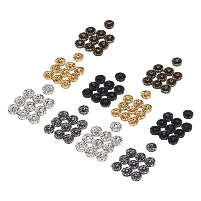 100pcs Mini Boutons Pression 5mm Fixations 5 Couleurs Prévention de la Rouille Léger Boutons Pression Miniatures black