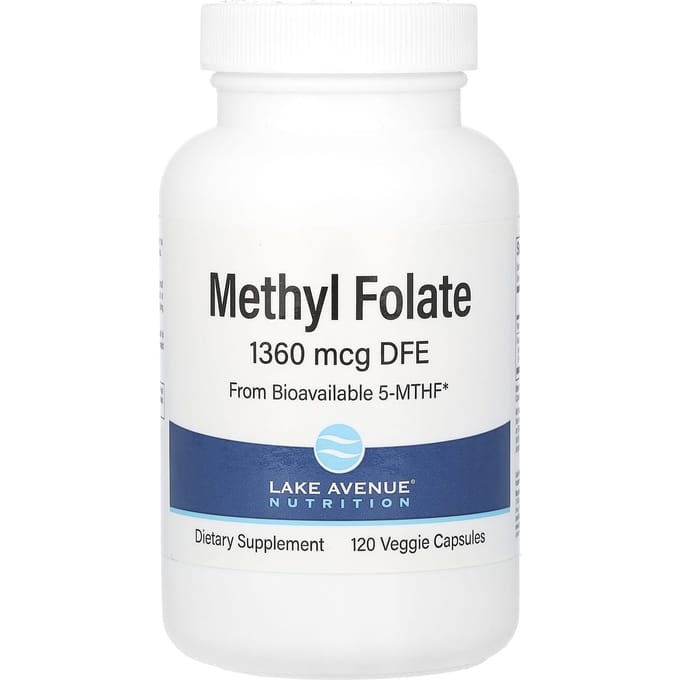 Lake Avenue Nutrition, Methylfoliumzuur, 800 mcg, 120 Veggie Capsules