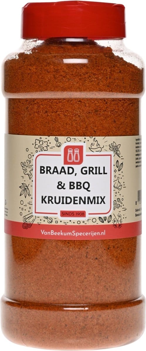 Van Beekum Specerijen - Braad, Grill & BBQ Kruidenmix - Strooibus 600 Gram