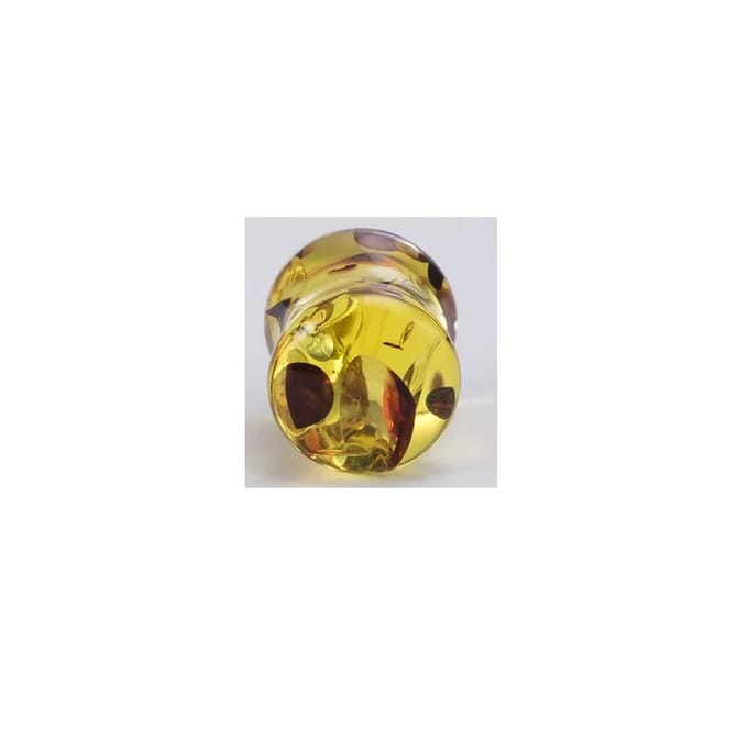10 mm Double-flared plug Amber groen - LMPiercings