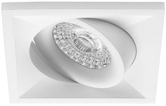 Spot Armatuur GU10 - Pragmi Qiundo Pro - GU10 Inbouwspot - Vierkant - Wit - Aluminium - Kantelbaar - 80mm