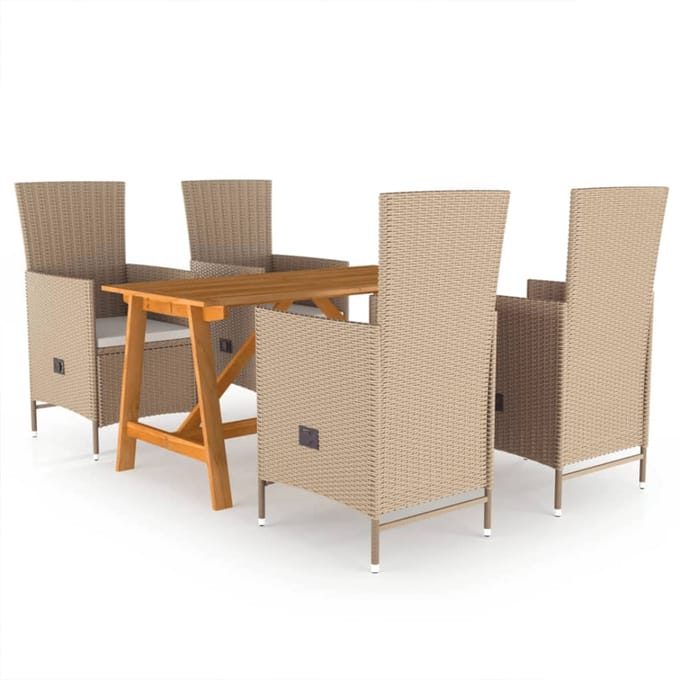 vidaXL - 5-delige - Tuinset - beige