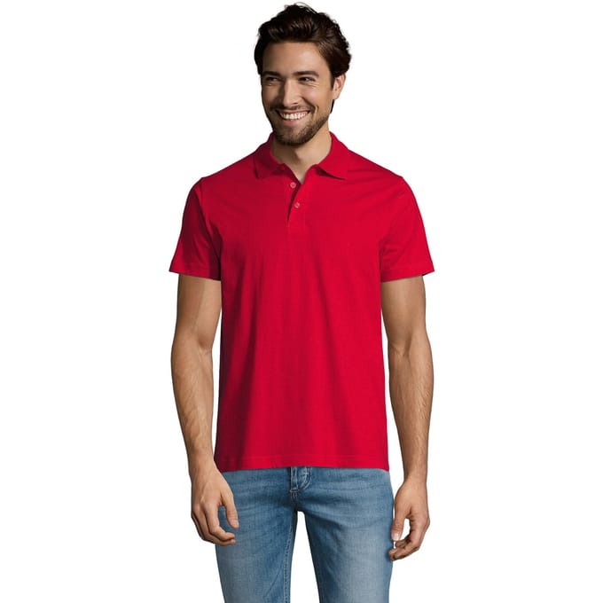 SOLS Heren Prescott Jersey Poloshirt (Rood)