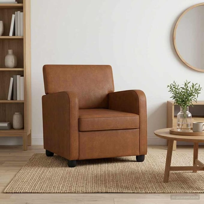 vidaXL - Fauteuil - Antiek - Bruin - Kunstleer