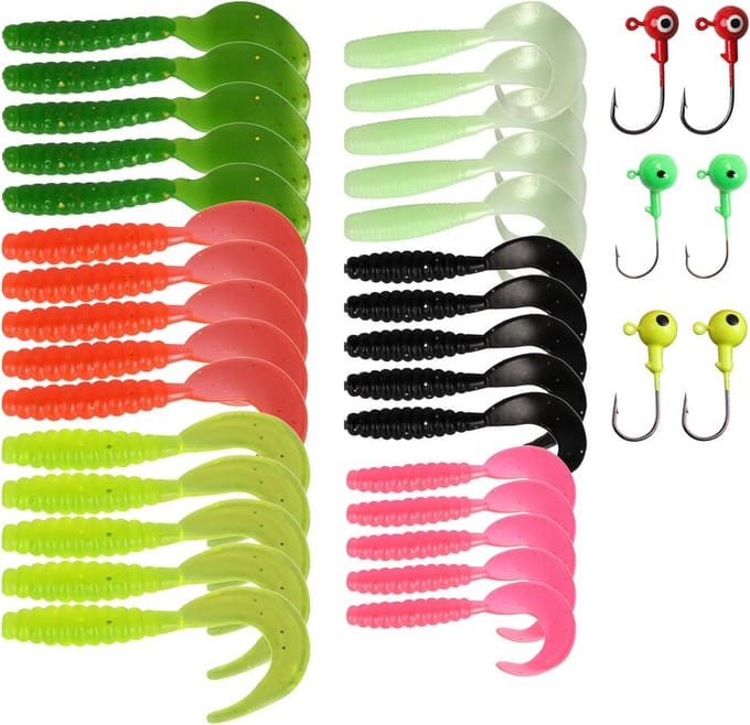 36-delige set kunstaas voor vissen met softbaits en jigheads