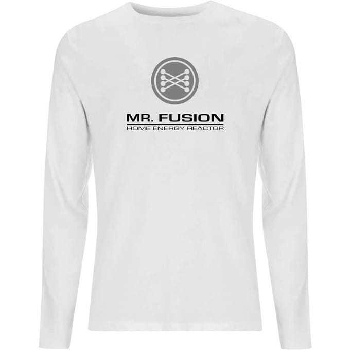Back To The Future Mr Fusion Men's Long Sleeve T-Shirt - White - M