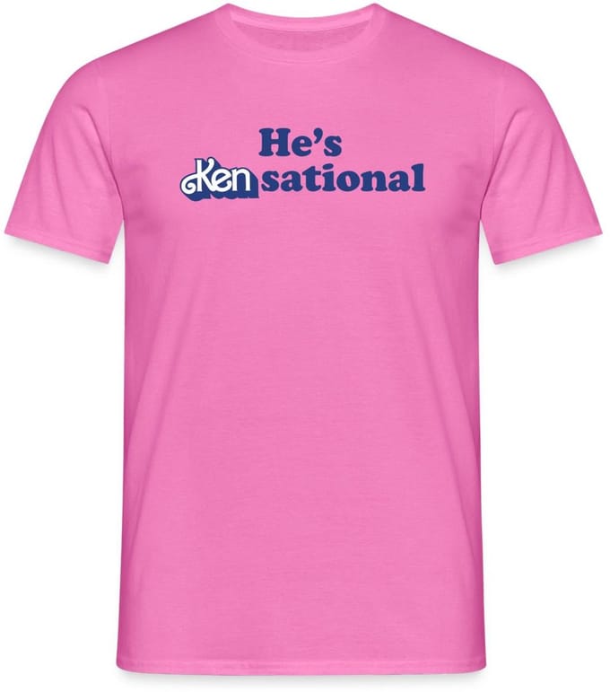 Barbie Design Met Grappige Quote He's Kensational T-Shirt Heren