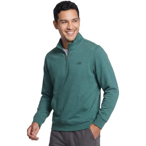 Skechers Weekend Easy ÂĽ Zip, Mannen, Groen, Sweatshirt, maat: XXL