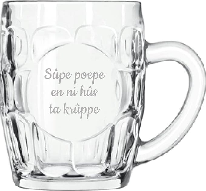 Bierpul gegraveerd - 55cl - Sûpe poepe en ni hûs ta krûppe