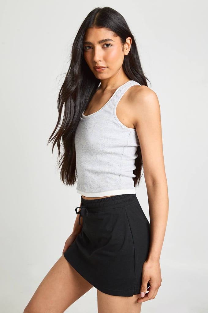 boohoo Dames Lange Skort Met Verstelbare Taille | Black | Maat: 18