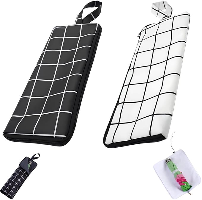 Opvouwbare Paraplutassen - Waterdicht - Set van 2 - Wit en Zwart - 38 x 12,5 cm