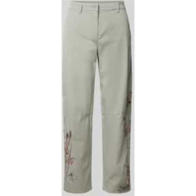 Tapered fit broek met motiefstitching, model 'EVE'