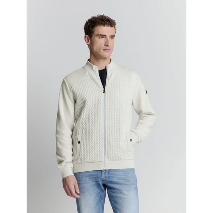 Sweaters No Excess Vest Zipper Jacquard Chalk