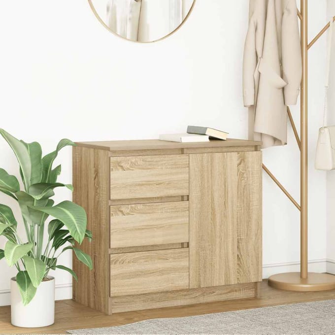 vidaXL - Dressoir - met - lade - 71x35x65 - cm - spaanplaat - sonoma - eikenkleurig
