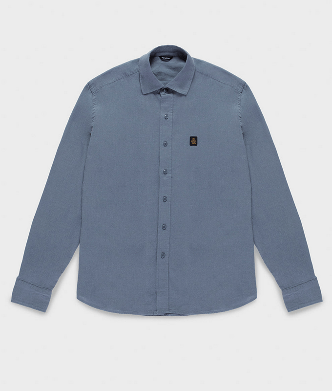 shirt gemengd linnen man vuursteen