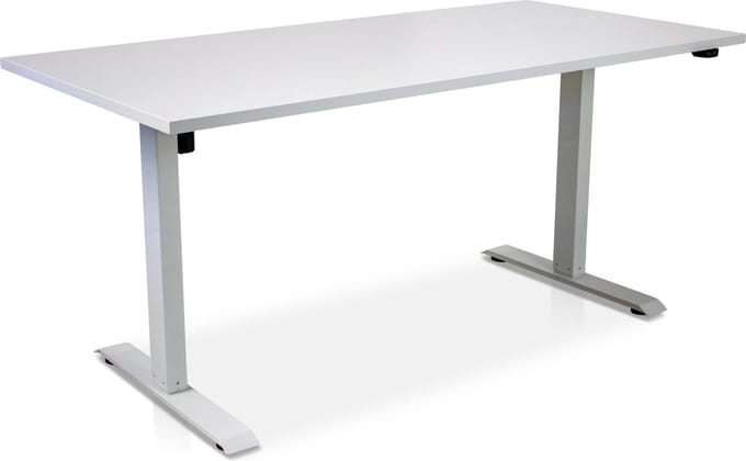 Zit-sta bureau elektrisch verstelbaar - MRC EASY | 160 x 80 cm | inclusief stekkerdoos en kabelklemmen | frame wit - blad wit