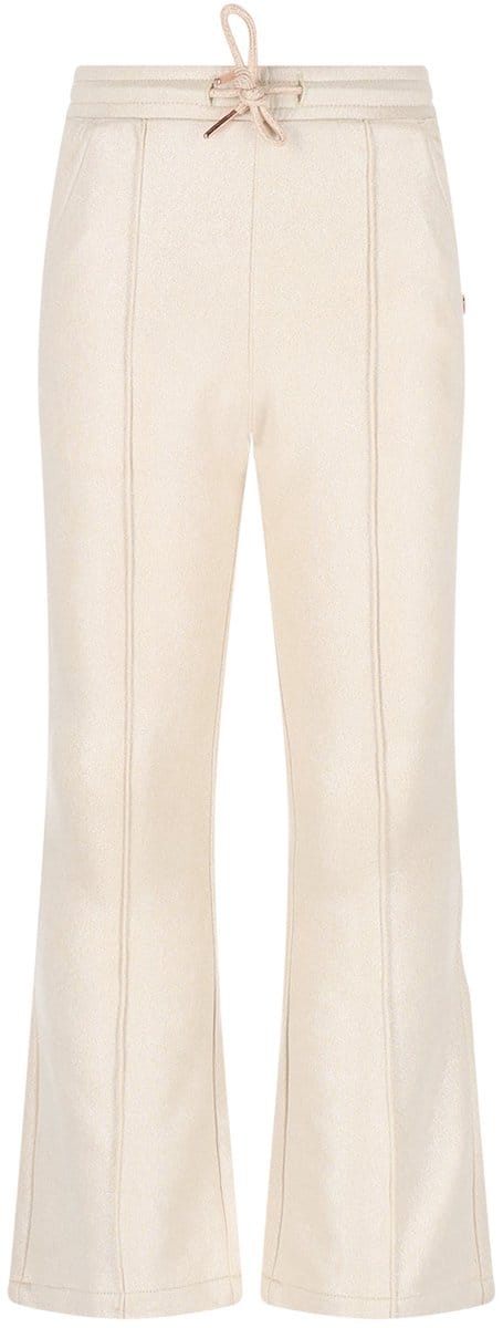 NONO - Soy Flared Foil Coated Fake Suede Pants - Pearled Ivory - Maat 104