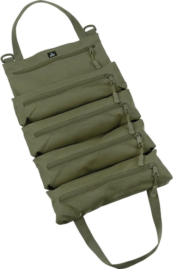 MFH Bushcraft utility tas oprolbaar, 5 vakken, legergroen
