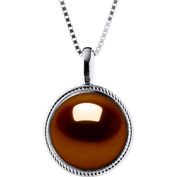 AURA zoetwater parel 9-10 mm Chocolate 925