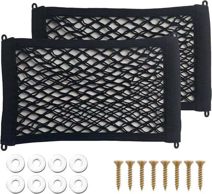 Famanu - Auto opbergnet set van 2 kofferbaknetten 35 x 20 cm voor accessoires