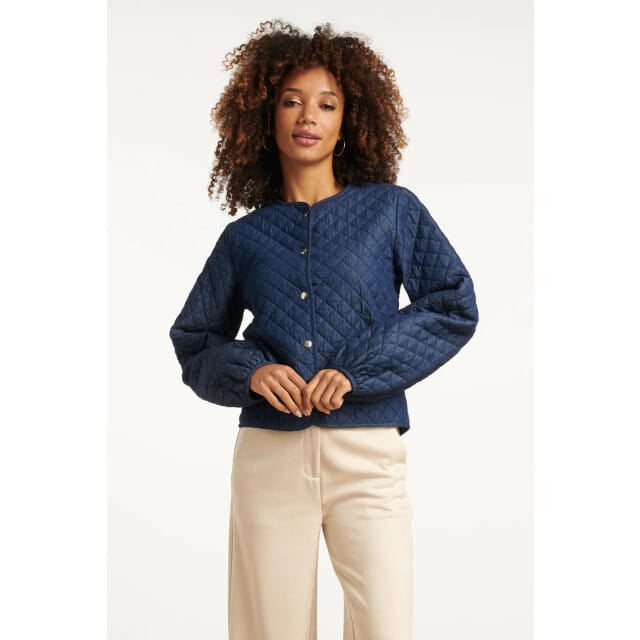 Smashed Lemon Jeansjack van donkerblauw denim |