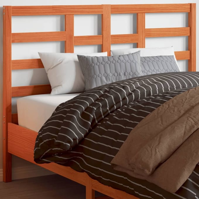 vidaXL - Hoofdbord - 135 - cm - massief - grenenhout - wasbruin