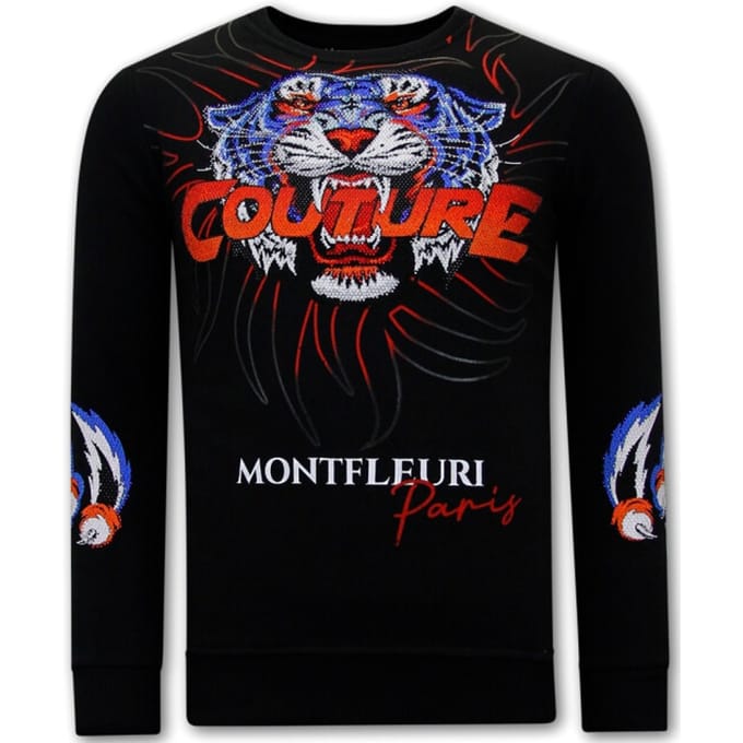 Heren Sweater met Print - Tiger Couture - 3717 - Zwart