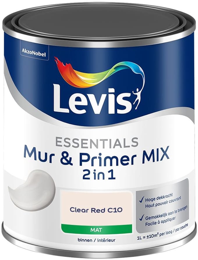 Levis - Essentials Mur & Primer Mix - Clear Red C10 - Mengverf - 1 L