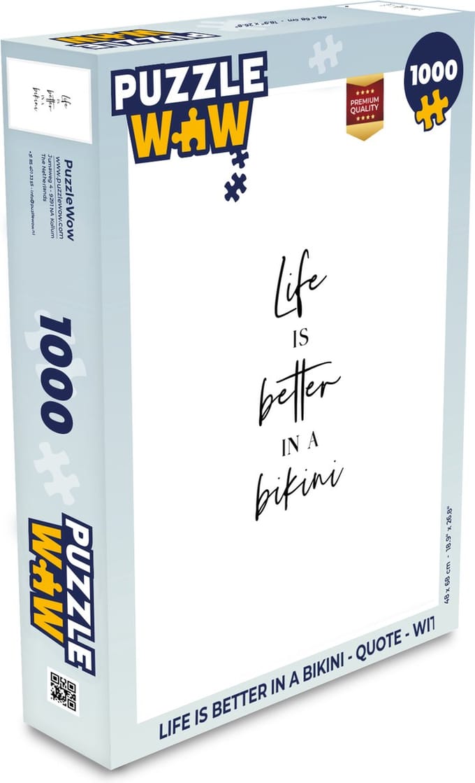 Puzzel Life is better in a bikini - Quote - WIt - Legpuzzel - Puzzel 1000 stukjes volwassenen