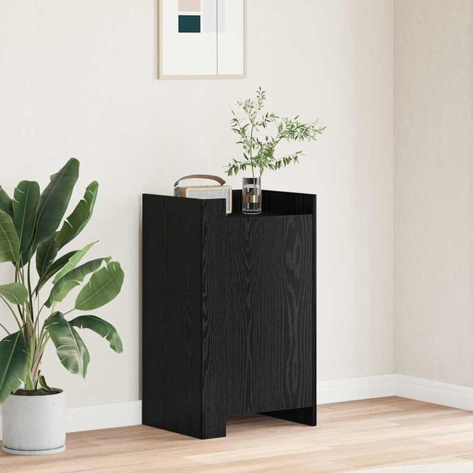 vidaXL - Dressoir - Zwart - Eiken - 45 - x - 35 - x - 75 - cm