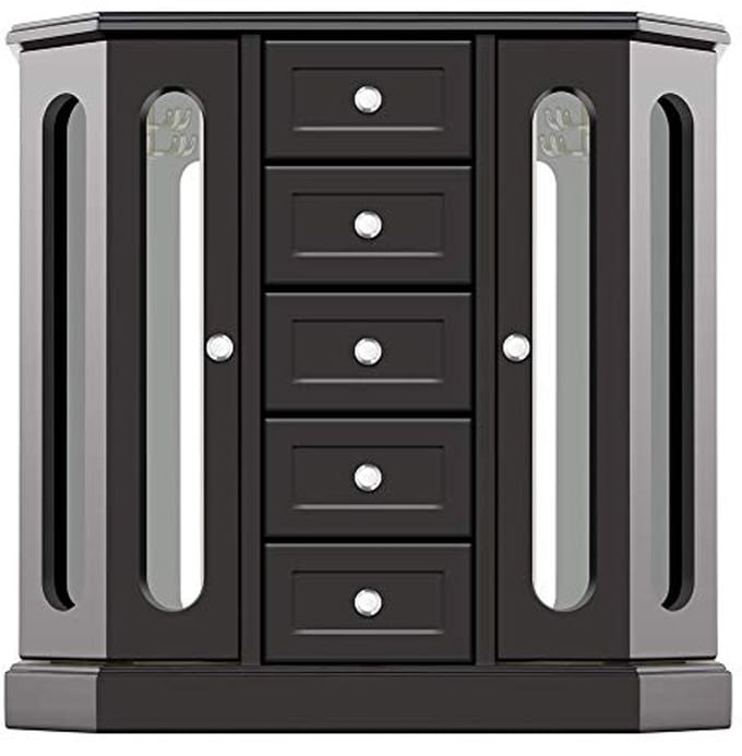 Elegante Sieradendoos van Massief Hout met Spiegel en Organizer